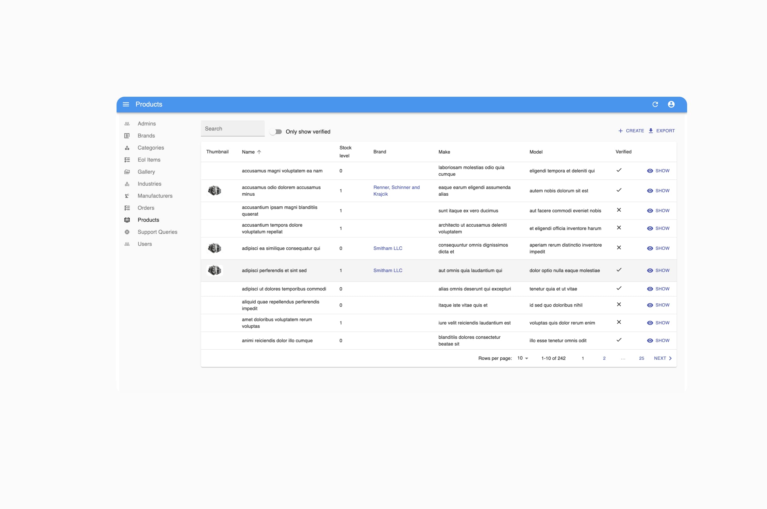 React Admin development